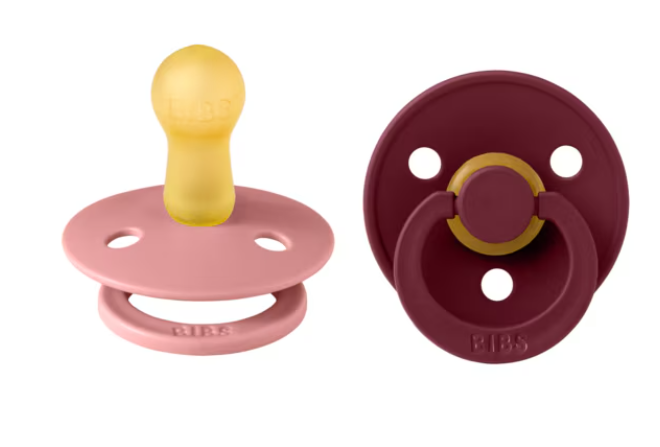 Bibs 2 suzete latex tip cherry Colour Collection 6-18 luni, Dusty Pink/Elderberry Imagine principală a produsului