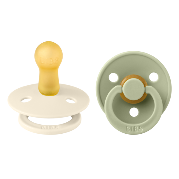 Bibs 2 suzete latex tip cherry Colour Collection 6-18 luni, Ivory/Sage Imagine principală a produsului