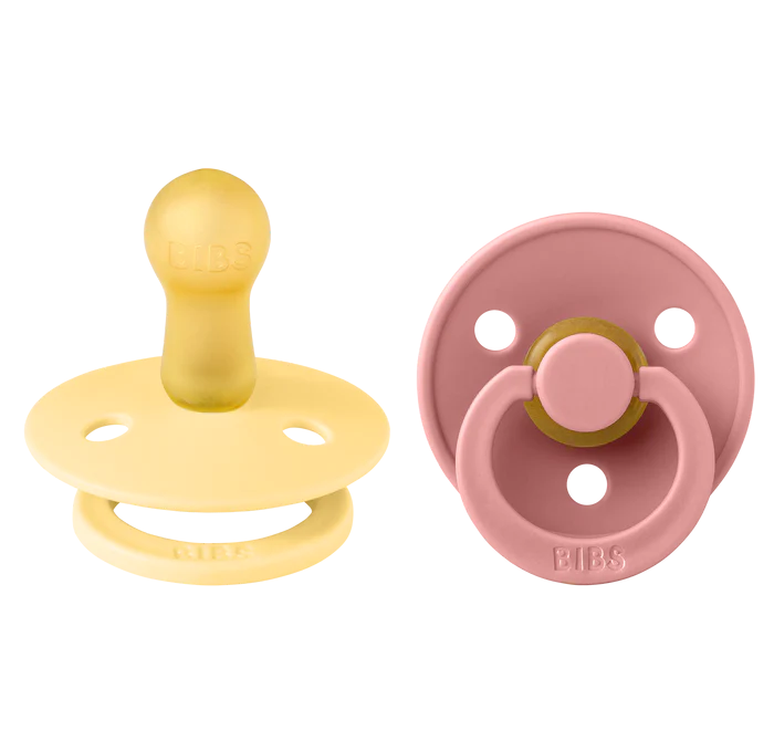 Bibs 2 suzete latex tip cherry Colour Collection 6-18 luni, Pale Butter/Dusty Pink Imagine principală a produsului