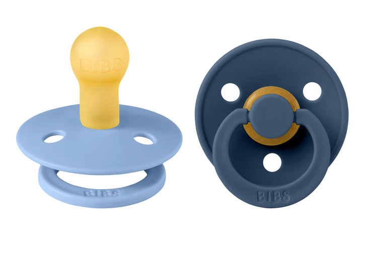 Bibs 2 suzete latex tip cherry Colour Collection 6-18 luni, Sky Blue/Steel Blue Imagine principală a produsului