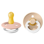 Bibs 2 suzete latex tip cherry Colour Night 0-6 luni, Blush/Vanilla