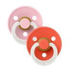 Bibs 2 suzete latex tip cherry Colour Night Glow 6m+ Baby Pink/Tango