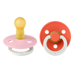 Bibs 2 suzete latex tip cherry Colour Night Glow 6m+ Baby Pink/Tango