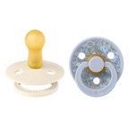 Bibs 2 suzete latex tip cherry Colour X LIBERTY 0-6 luni Eloise Dusty Blue/Ivory