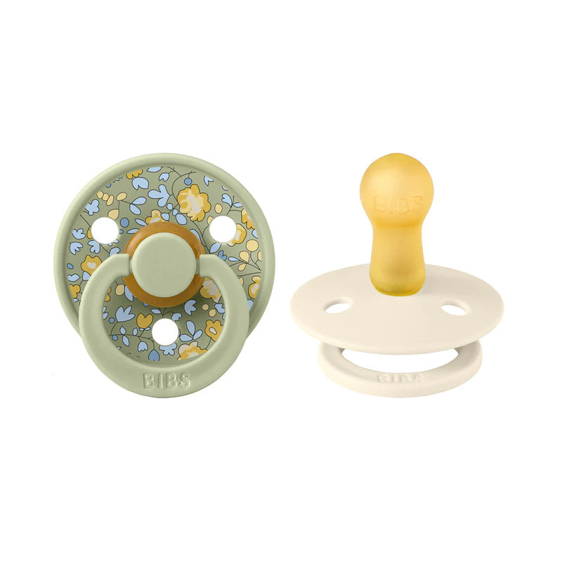 Bibs 2 suzete latex tip cherry Colour X LIBERTY Eloise 6-18 luni Ivory/Sage Imagine principală a produsului