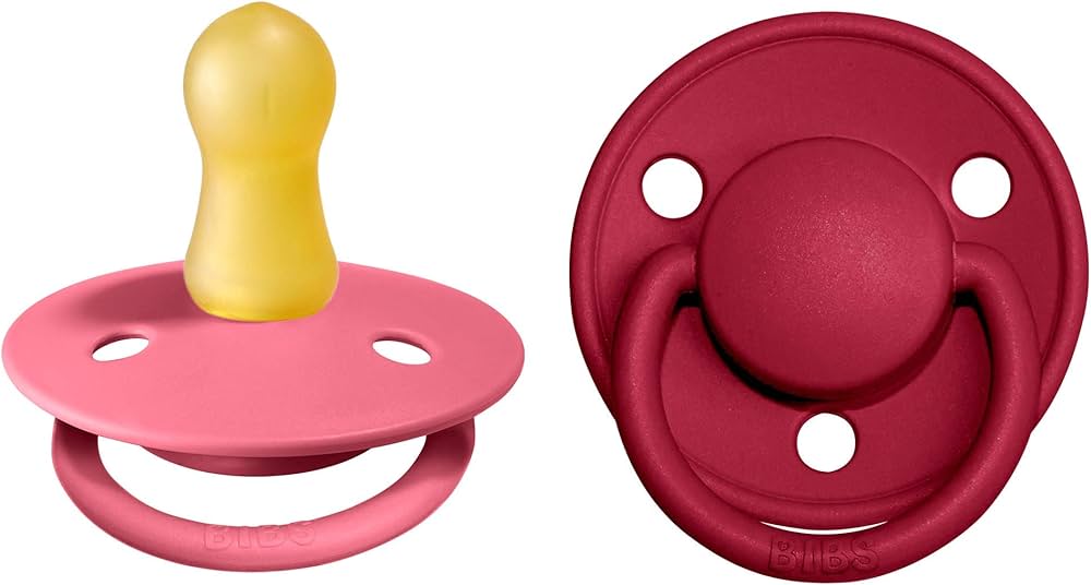 Bibs 2 suzete latex tip cherry De Lux 0-6 luni Coral/Ruby Imagine principală a produsului