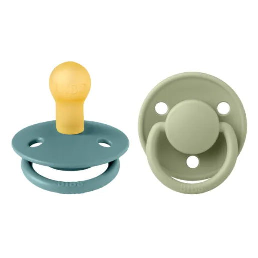 Bibs 2 suzete latex tip cherry De Lux 0-6 luni Island Sea/Sage Imagine principală a produsului