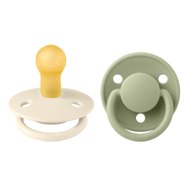 Bibs 2 suzete latex tip cherry De Lux 0-6 luni Ivory/Sage Imagine principală a produsului