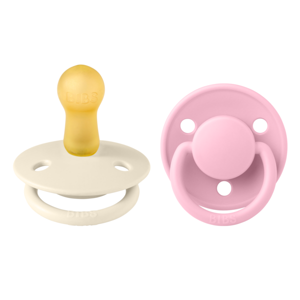 Bibs 2 suzete latex tip cherry De Lux 6-18 luni Ivory/Baby Pink Imagine principală a produsului