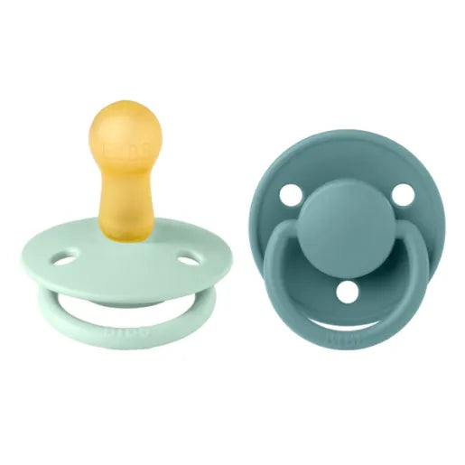 Bibs 2 suzete latex tip cherry De Lux 6-18 luni  Nordic Mint/Island Sea