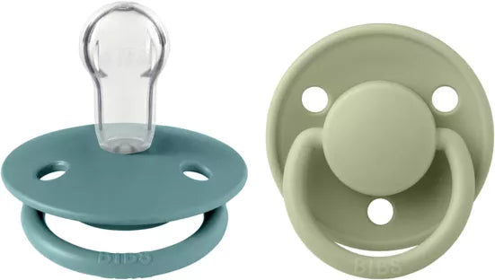 Bibs 2 suzete silicon tip cherry De Lux 0-3 ani, Island Sea/Sage Imagine principală a produsului