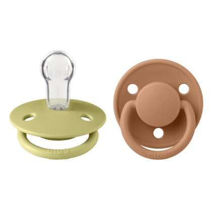 Bibs 2 suzete silicon tip cherry De Lux 0-3 ani, Meadow/Earth Imagine principală a produsului