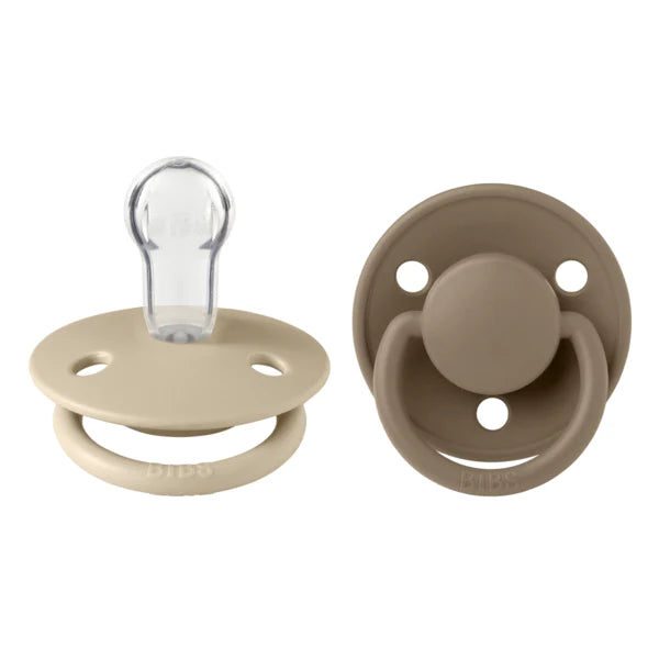 Bibs 2 suzete silicon tip cherry De Lux 0-3 ani, Vanilla/Dark Oak Imagine principală a produsului
