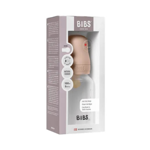 Bibs biberon anticolici 150 ml cu teina latex 1 picatura 0m+ Blush