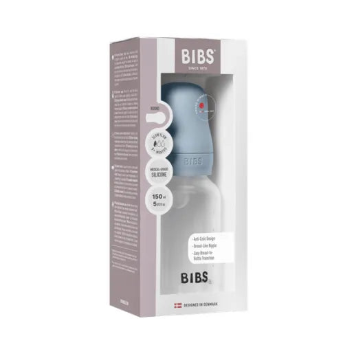 Bibs biberon anticolici 150 ml cu teina silicon 1 picatura 0m+ Baby Blue
