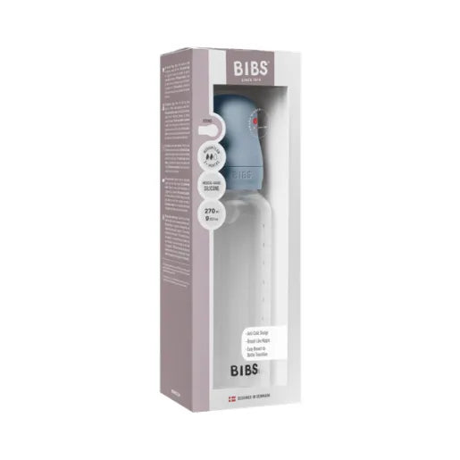 Bibs biberon anticolici 270 ml cu teina silicon 2 picaturi 2m+ Baby Blue