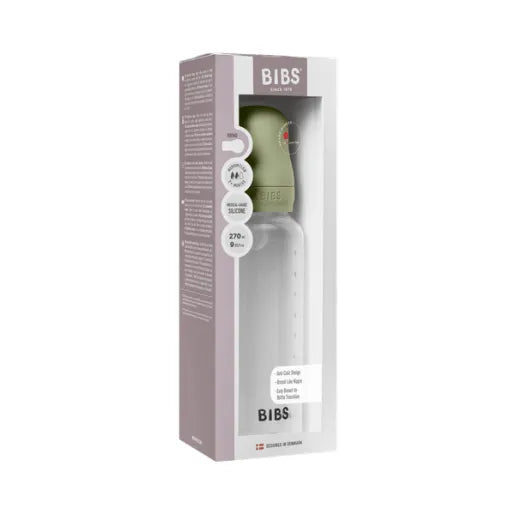 Bibs biberon anticolici 270 ml cu teina silicon 2 picaturi 2m+ Sage