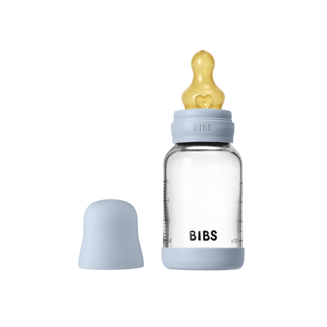 Bibs biberon sticla anticolici 120 ml cu teina latex flux lent 0m+ Baby Blue