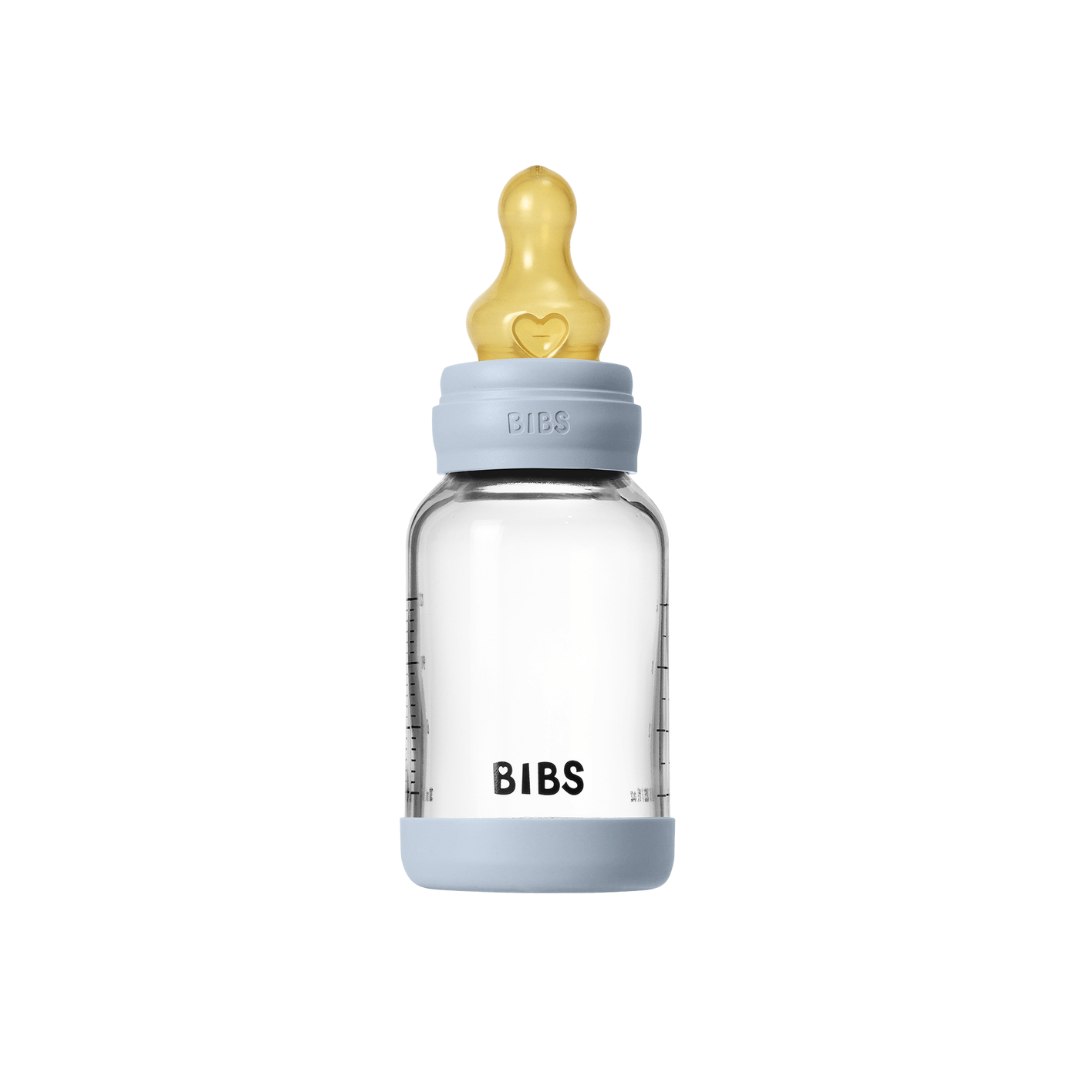 Bibs biberon sticla anticolici 120 ml cu teina latex flux lent 0m+ Baby Blue
