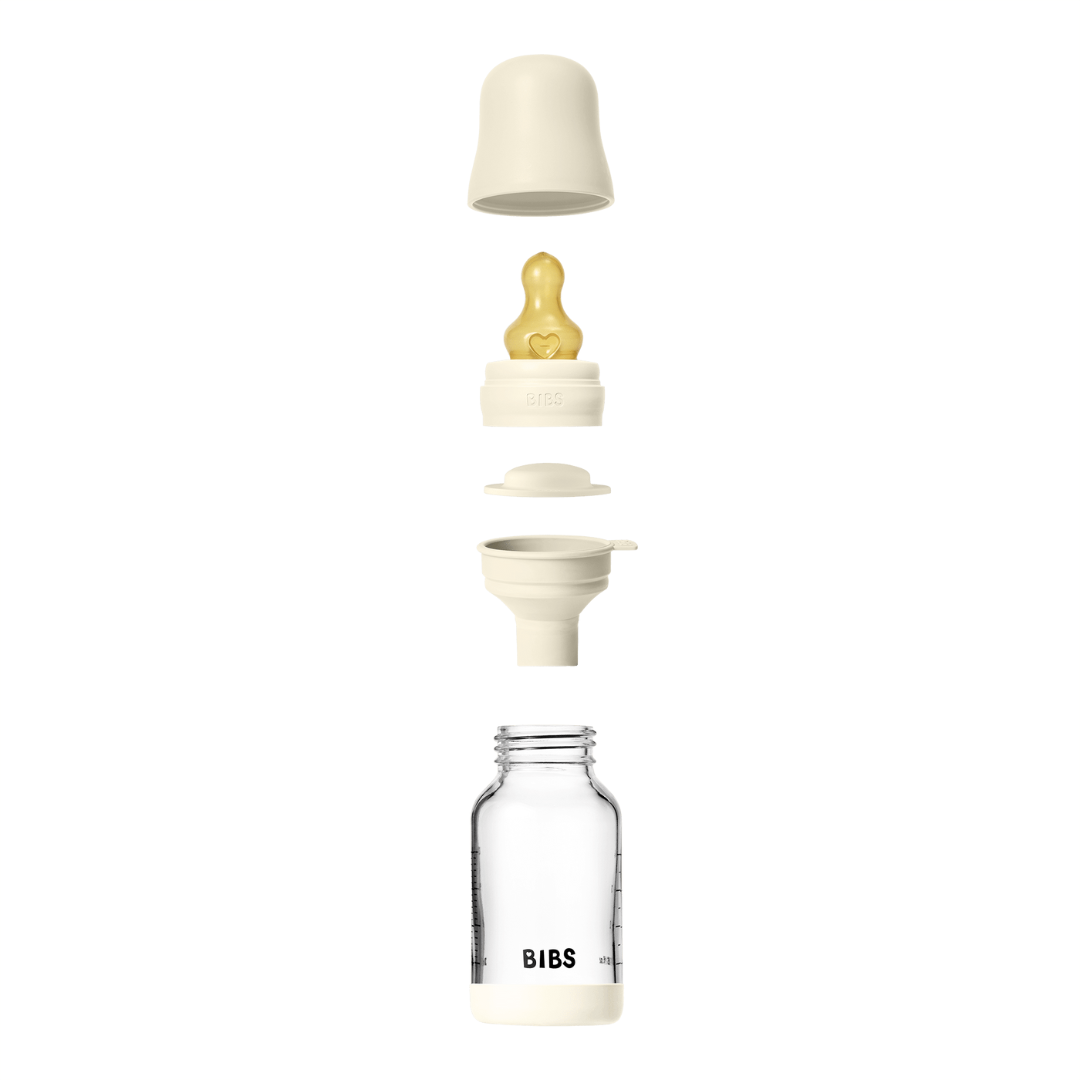 Bibs biberon sticla anticolici 120 ml cu teina latex flux lent 0m+ Ivory