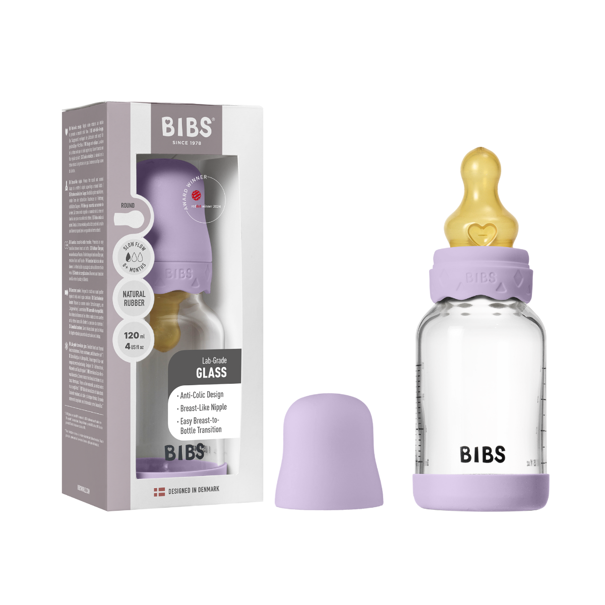 Bibs biberon sticla Boheme anticolici 120 ml cu teina latex flux lent 0m+ Violet Sky