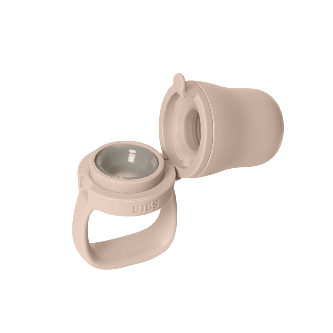Bibs dispozitiv de hranire Baby Feeder cu 2 tetine din silicon 4m+ Blush