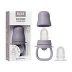 Bibs dispozitiv de hranire Baby Feeder cu 2 tetine din silicon 4m+ Fossil Grey