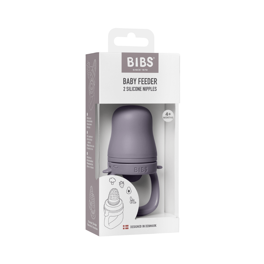 Bibs dispozitiv de hranire Baby Feeder cu 2 tetine din silicon 4m+ Fossil Grey