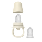 Bibs dispozitiv de hranire Baby Feeder cu 2 tetine din silicon 4m+ Ivory