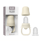 Bibs dispozitiv de hranire Baby Feeder cu 2 tetine din silicon 4m+ Ivory