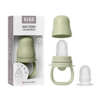 Bibs dispozitiv de hranire Baby Feeder cu 2 tetine din silicon 4m+ Sage
