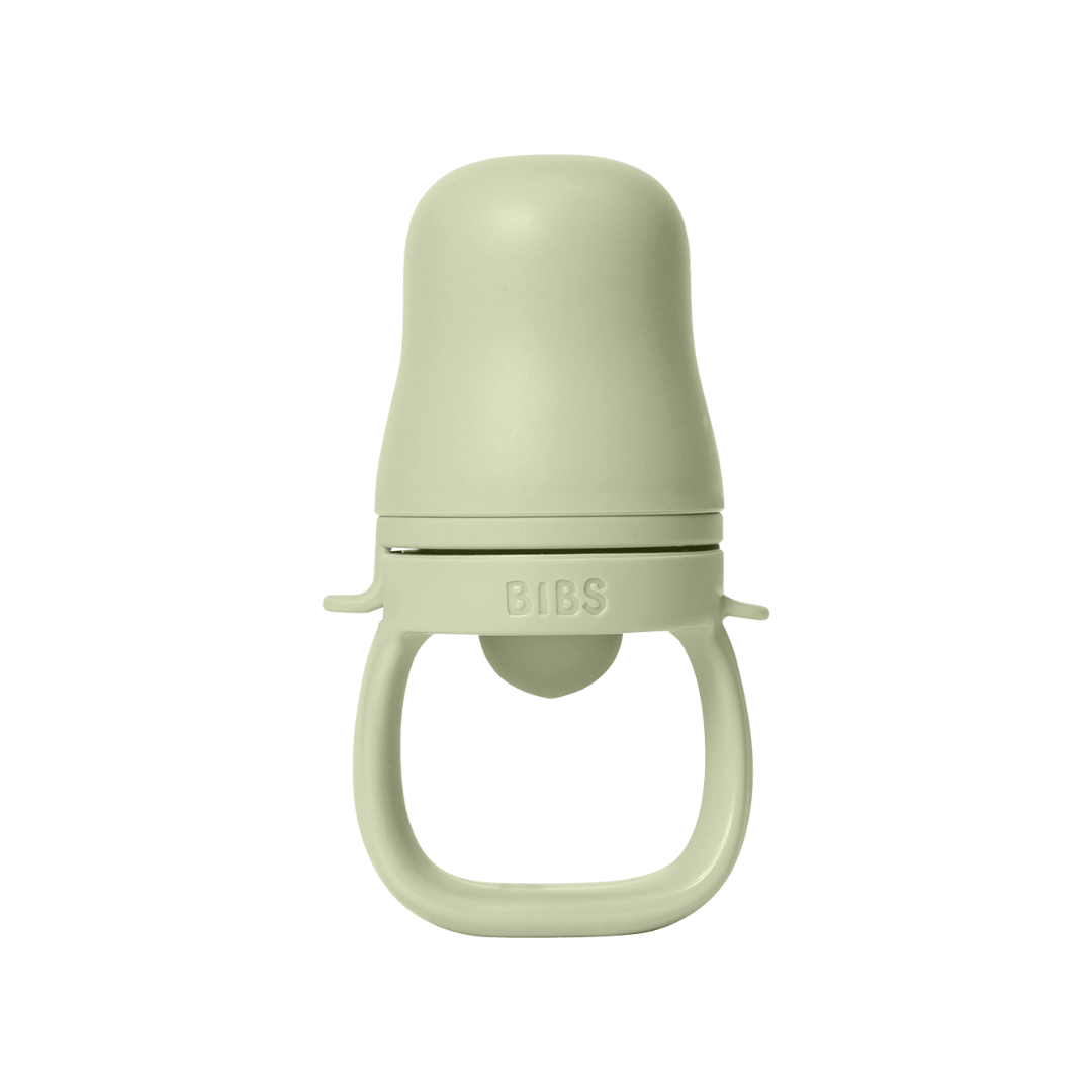 Bibs dispozitiv de hranire Baby Feeder cu 2 tetine din silicon 4m+ Sage