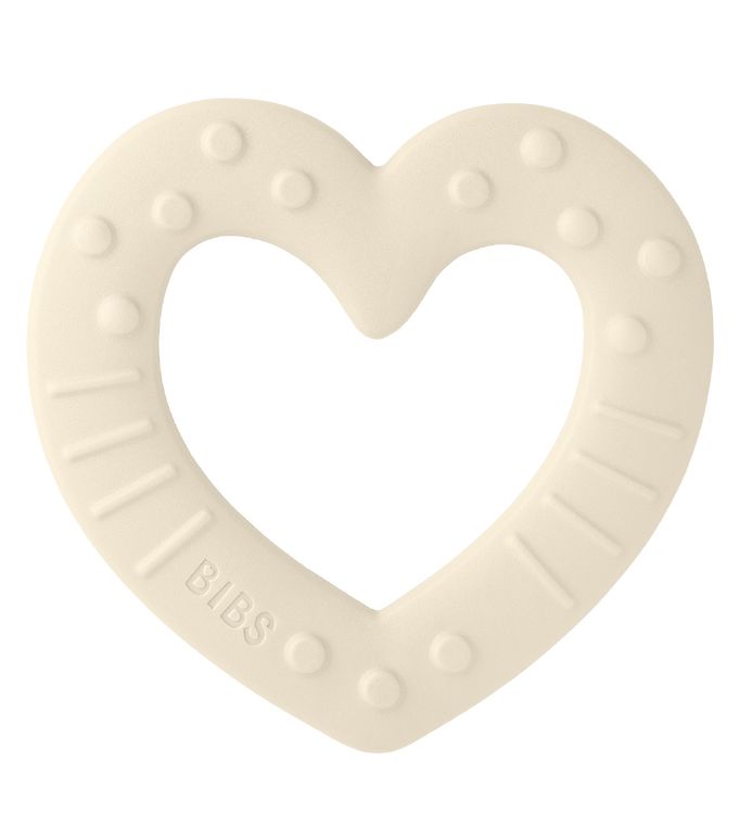 Bibs jucarie dentitie Baby Bitie 2m+, Heart Ivory Imagine principală a produsului