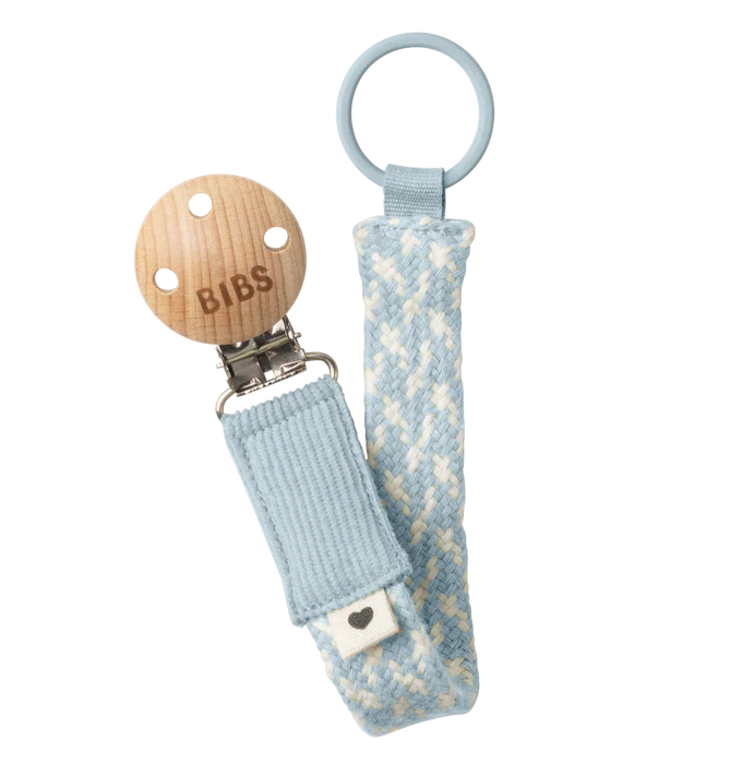 Bibs lant suzeta Paci Braid 0m+, Blue/Ivory Imagine principală a produsului