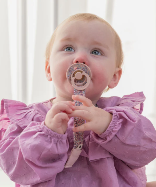 Bibs lant suzeta X LIBERTY 0m+ Eloise/Blush