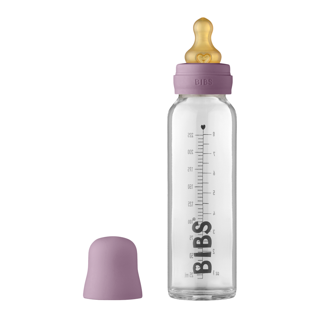 Bibs set biberon sticla 225 ml tetina latex flux lent 0m+, Mauve
