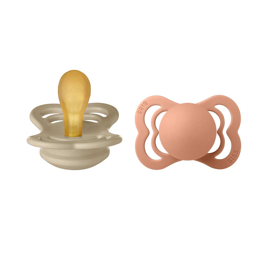 Bibs suzeta latex plata Supreme Collection 6-36 luni, 2 buc Vanilla/Peach Imagine principală a produsului