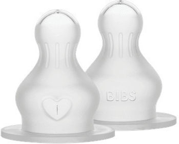 Bibs tetina silicon flux lent 1 picatura 0m+ 2 buc