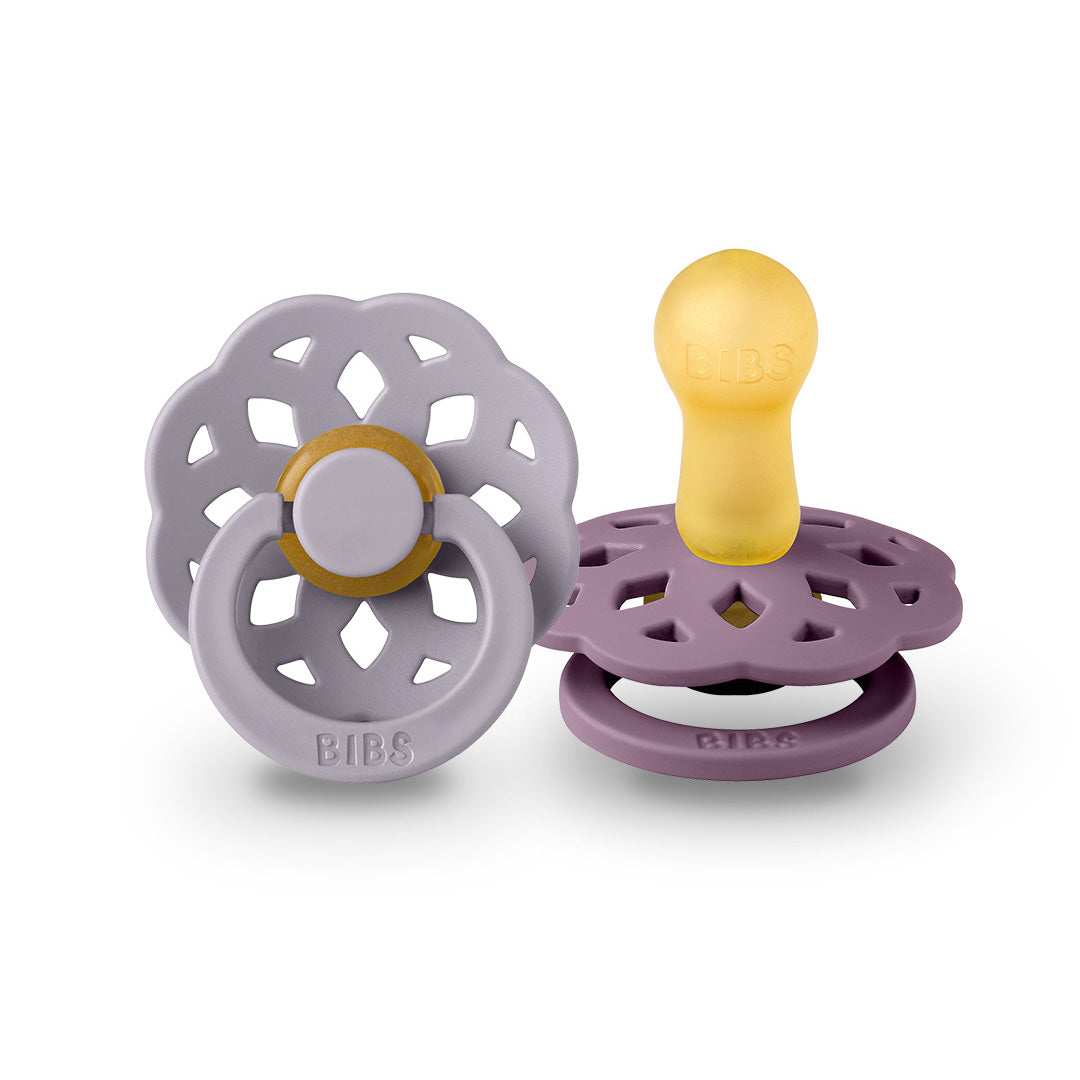 Bibs 2 suzete latex tip cherry Boheme 0-6 luni, Grey/Mauve Imagine principală a produsului