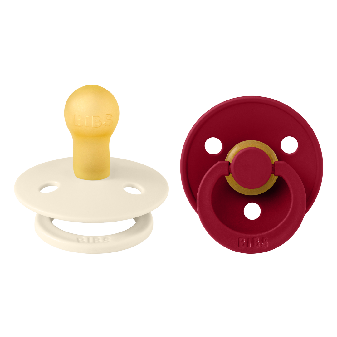 Bibs 2 suzete latex tip cherry Colour Collection 6-18 luni, IvoryRuby Imagine principală a produsului