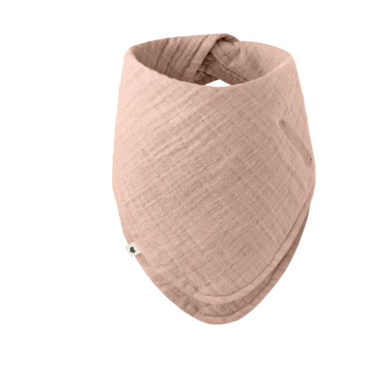 Bibs baveta muselina cu suport suzeta 0m+, Blush