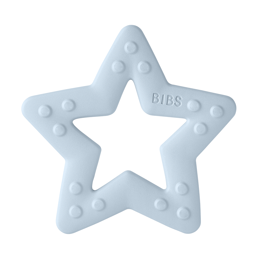 Bibs jucarie dentitie Baby Bitie 0m+, Star Baby Blue