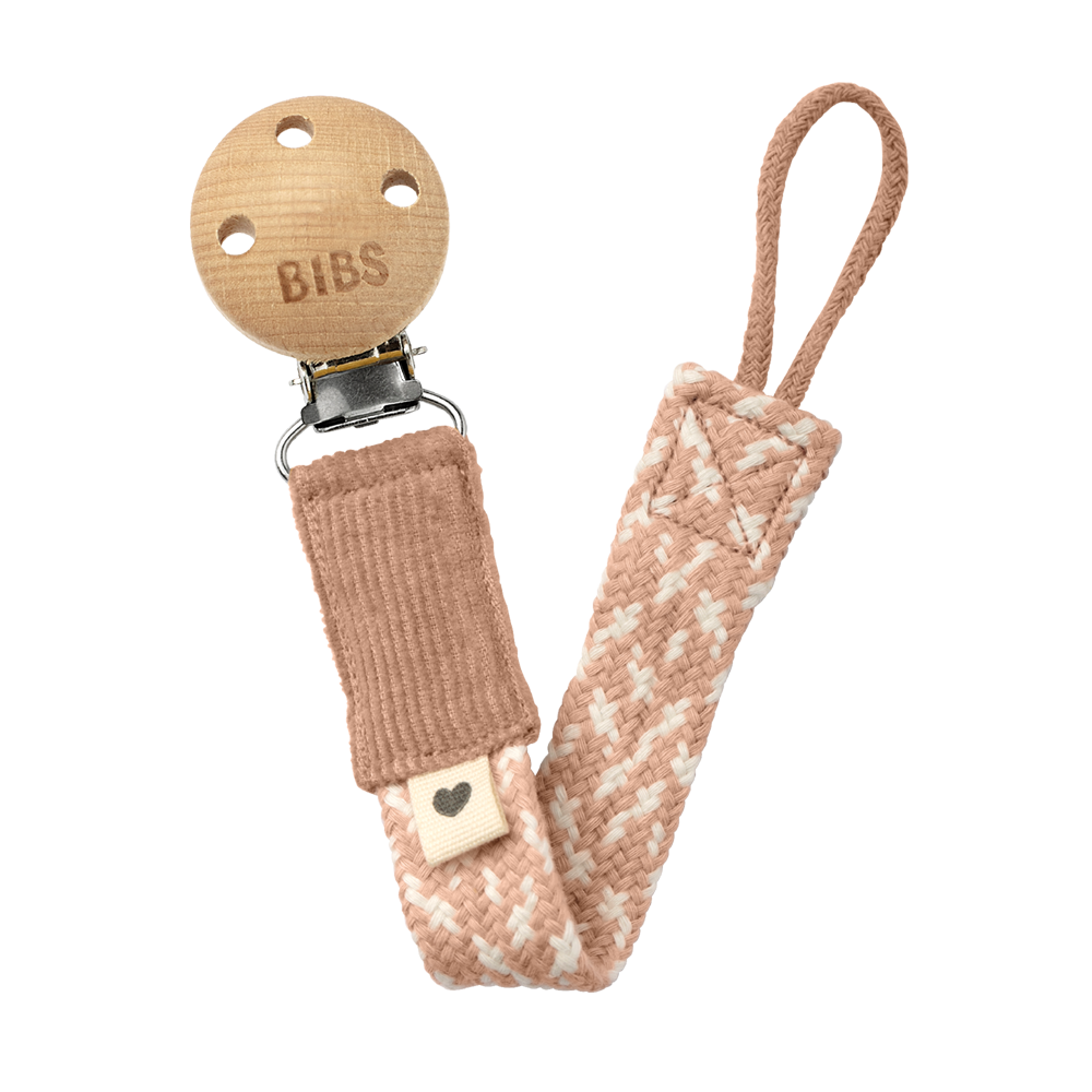 Bibs lant suzeta Paci Braid 0m+, Blush-Ivory 01 Imagine principală a produsului