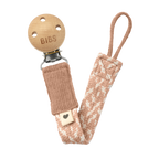 Bibs lant suzeta Paci Braid 0m+, Blush-Ivory 01