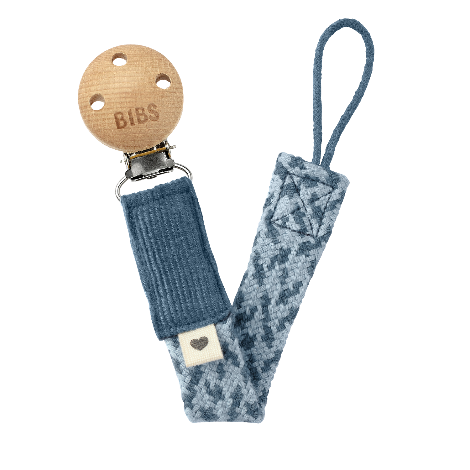 Bibs lant suzeta Paci Braid 0m+, PetrolBaby Blue 9401103 Imagine principală a produsului