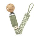 Bibs lant suzeta Paci Braid 0m+, Sage-Ivory 01