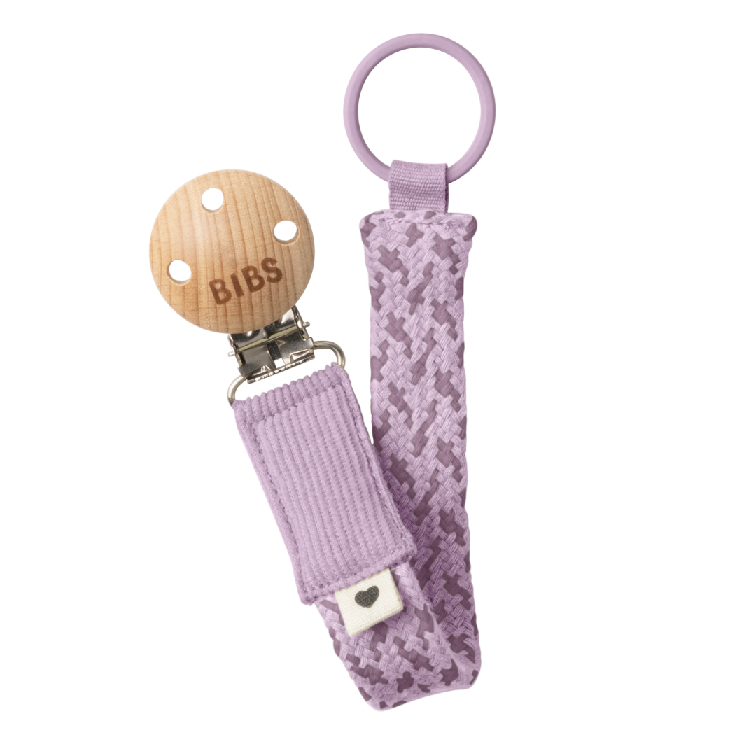Bibs lant suzeta Paci Braid 0m+, Violet Sky Mauve