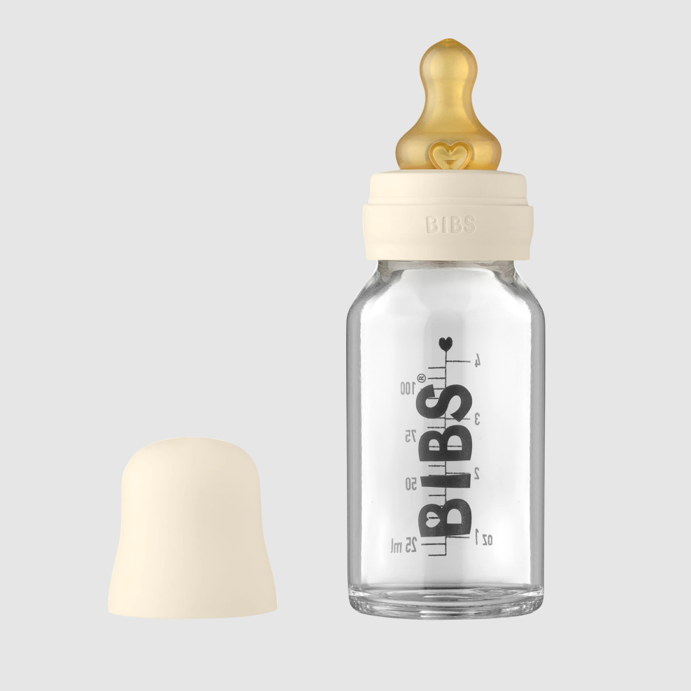 Bibs set biberon sticla 110 ml tetina latex flux lent 0m+, Ivory