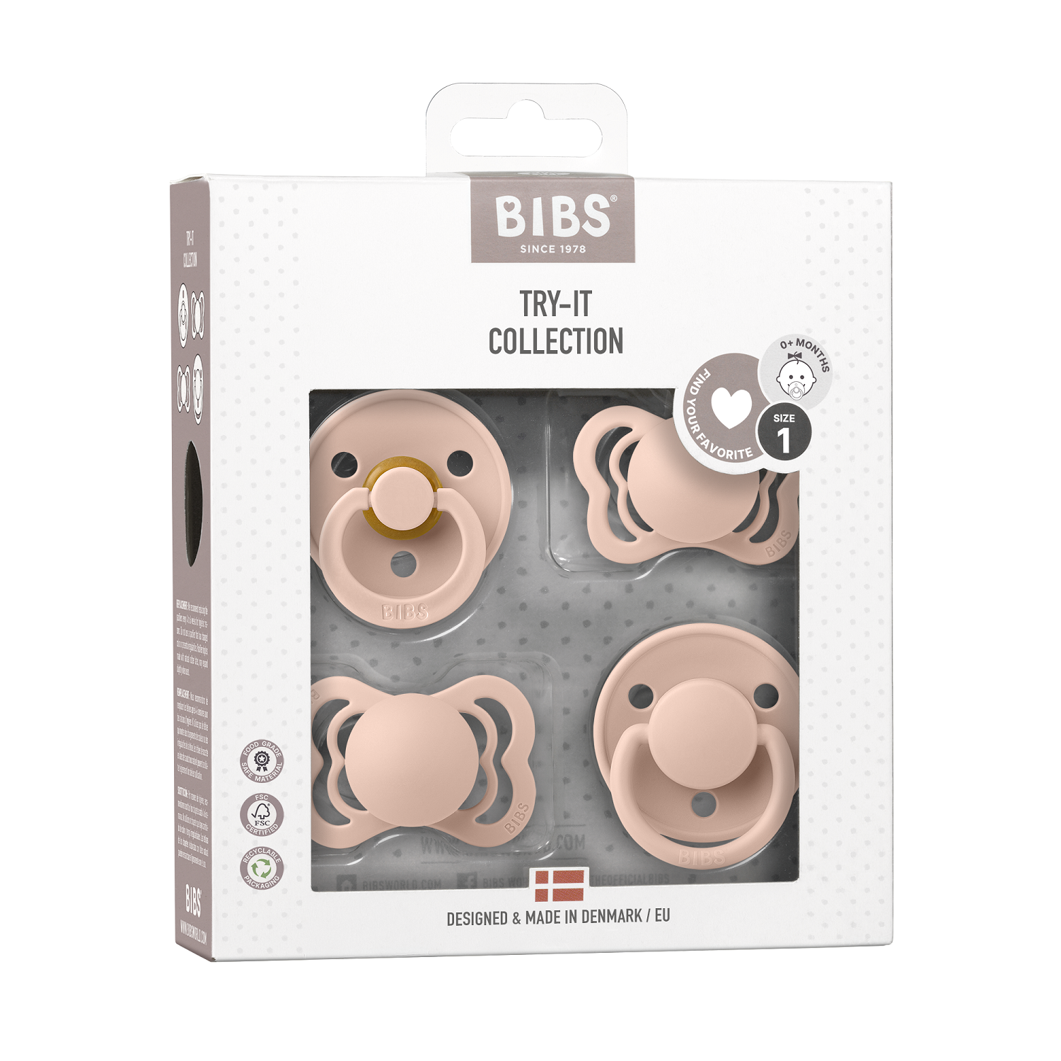 Bibs set suzeta TRY-IT 0-6 luni, Blush 91341 01