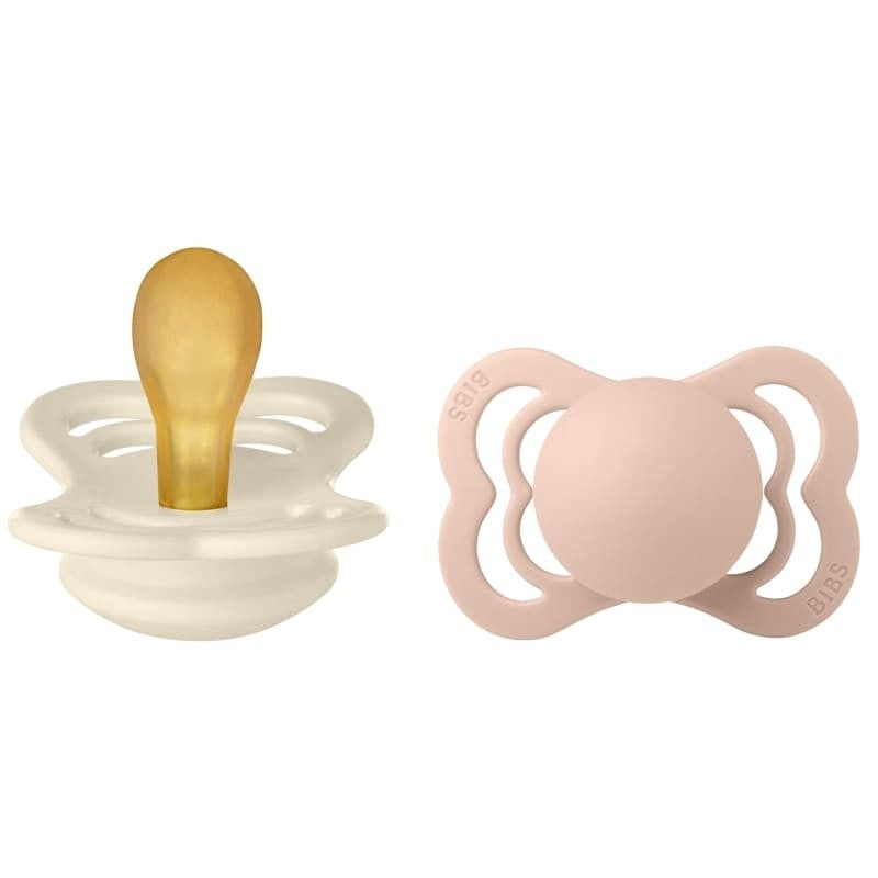 Bibs suzeta latex plata Supreme Collection 6-36 luni, 2 buc Ivory/Blush Imagine principală a produsului